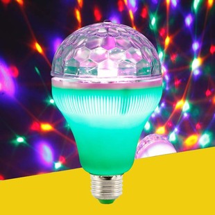E27 Up and Down Color Changing Colorful Rotating Ball RGB Bulb Lamp KTV Color Light Atmosphere Lamp Bungee Lamp Projection Magic Ball