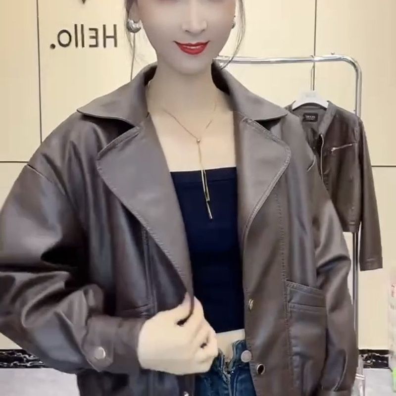 加绒加厚小个子皮衣2025年新款女秋冬爆款外套皮外套宽松百搭洋气|undefined