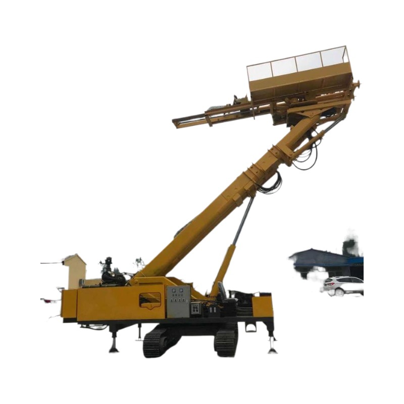 La plataforma de perforación de anclaje de protección de pendiente tipo rastrea para el refuerzo del pozo de cimentación de montaña, el chasis de la máquina de perforación puede perforar hasta 12 metros