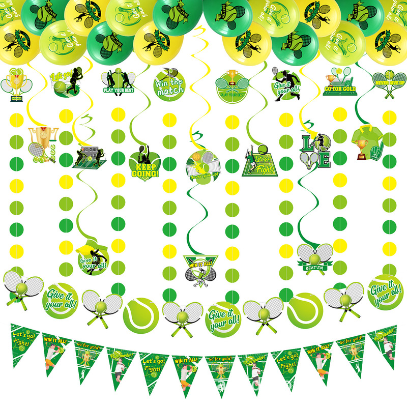 Tennis-Themed Party Decorations, Children's Tennis Match Scene Atmosphere, Venue Decorations, Celebration Photo Props Tennis-Themed Party Decorations, Children's Tennis Match Scene Atmosphere, Venue Decorations, Celebration Photo Props
