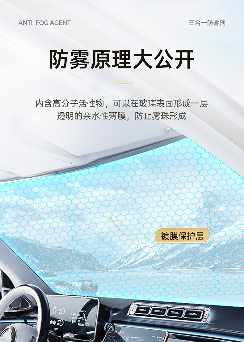 Chefu Official Flagship Store Car Glass Anti-Fog Agent Car Interior Defogger Winter Long-Lasting Anti-Fogging Cleaner