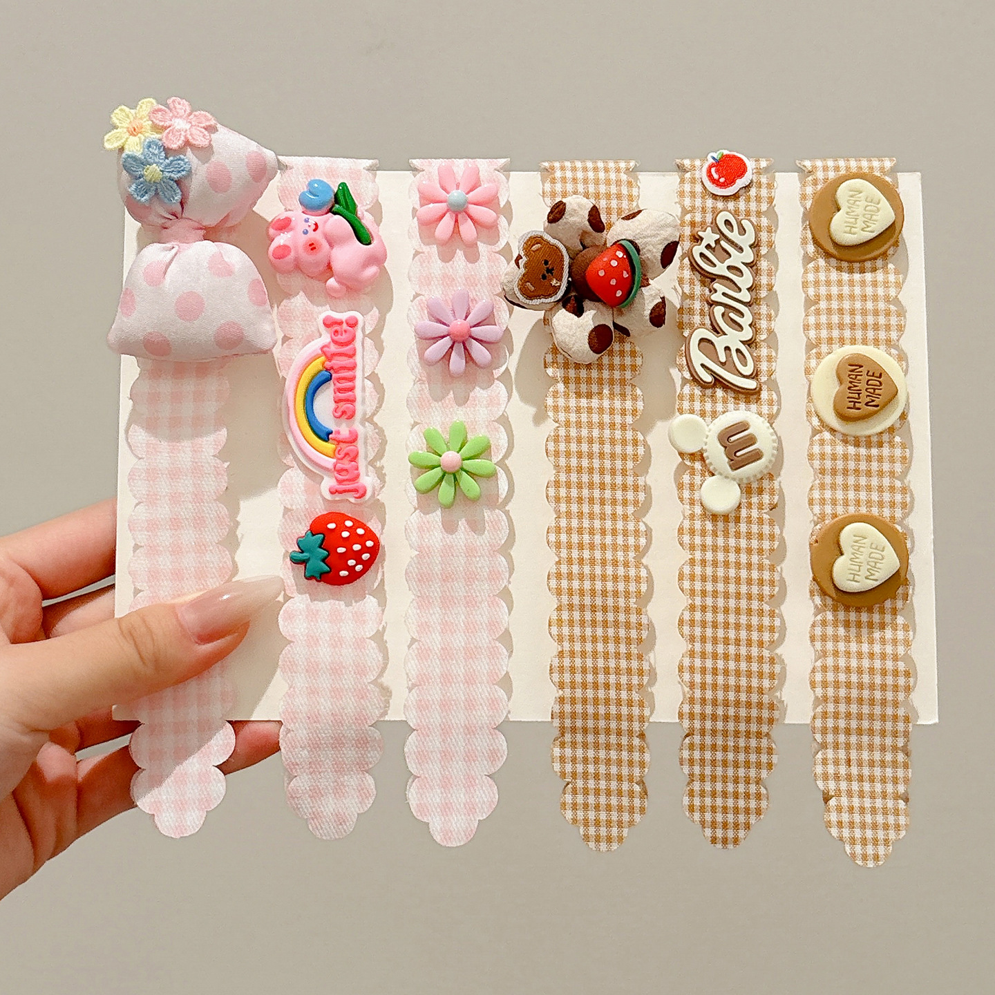 Alergar el cabello roto acabado artefacto mágico de dibujos animados para niñas, pestañas de la cabeza detrás de la frente, bebé no lastimará la tarjeta de cabello