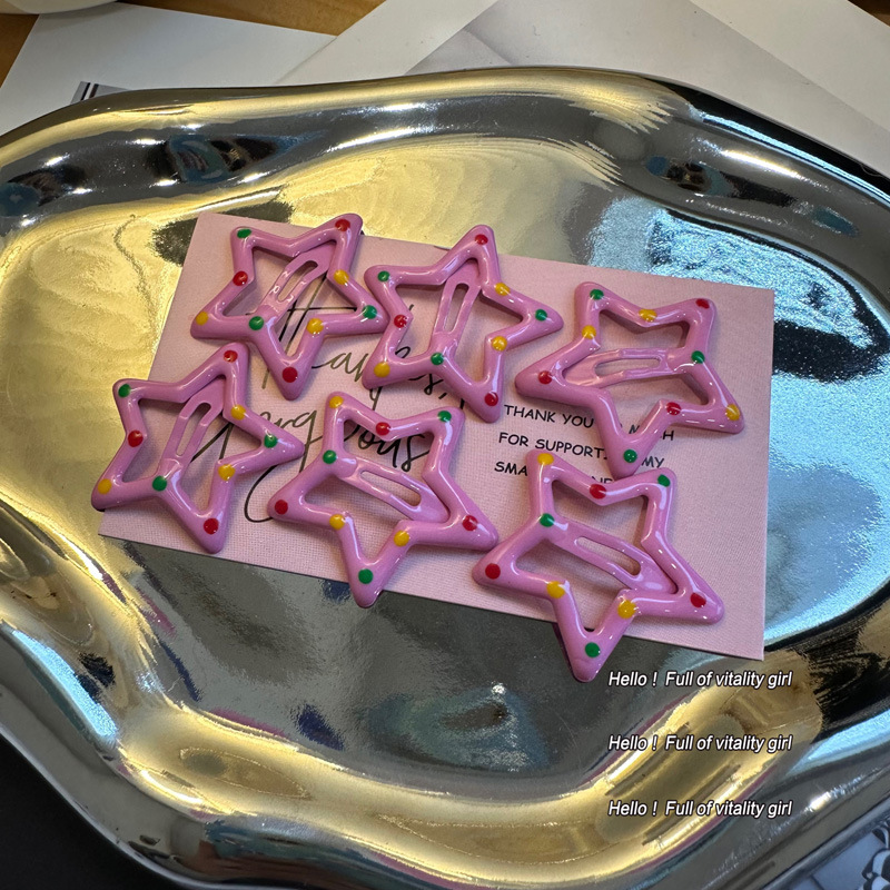 Colorido estrella flequillo de horquilla rota clip de pico de pato linda chica bb clip accesorios para el cabello clip lateral de la cabeza trasera de las mujeres