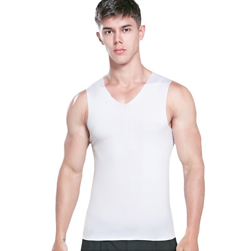 Traceless ice silk vest men's summer youth thin sports fitness men's sleeveless bottoming top tide generation wholesale
