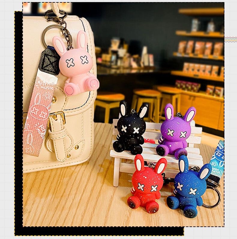 Creative fashion key chain XX rabbit wholesale car couple key pendant doll schoolbag pendant keychain