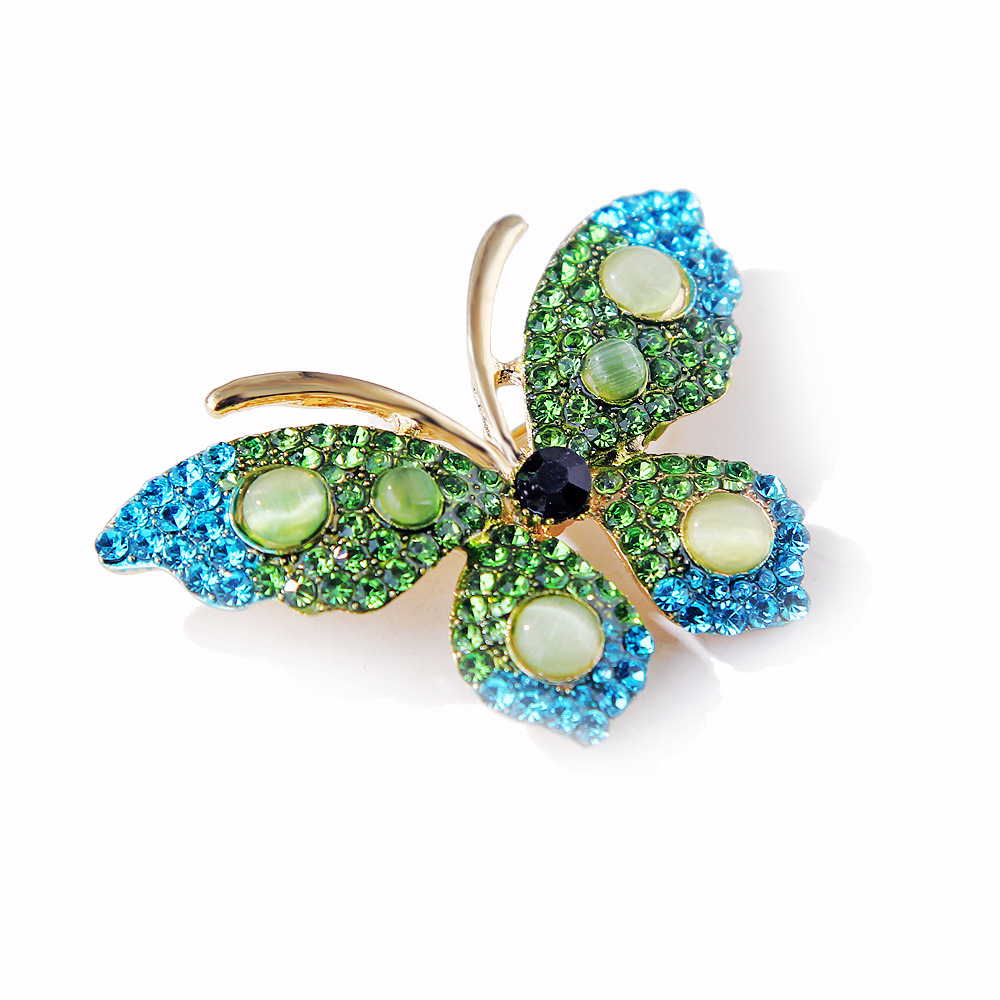 Neue kreative strass schmetterling brosche weibliche temperament mode mantel pin brosche corsage zubehör_voghion.com