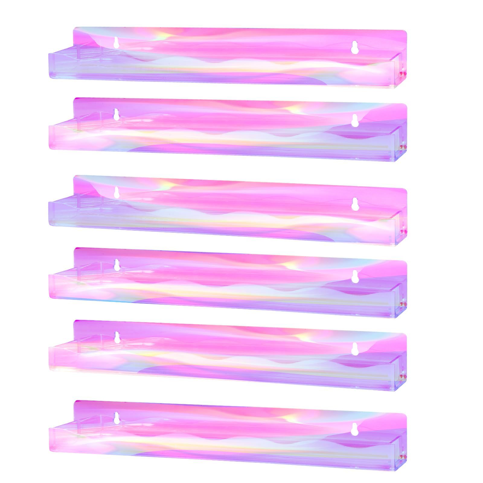 Estante de pared de acrílico colorido transfronterizo esmalte de uñas manicura pantalla hecha a mano Almacenamiento de muñeca estantería colgante de pared