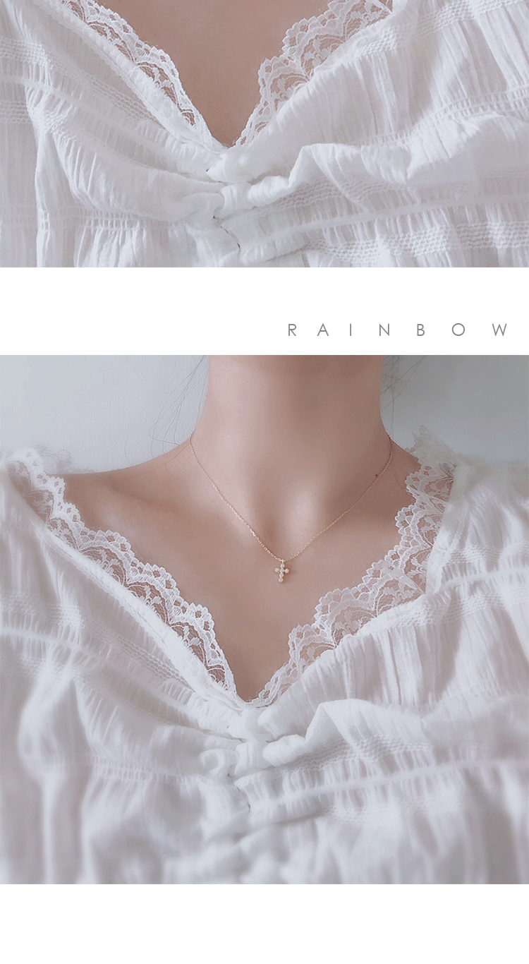 cable chain Chain Type 1 Piece Quantity 925 Sterling Silver Cable Chain Cross Pendant Necklace