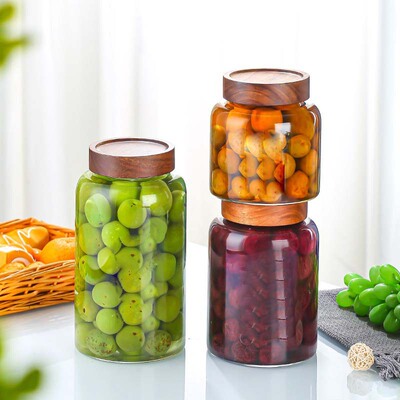 耐高溫泡酒玻璃瓶釀酒專用罐子青梅楊梅荔枝果酒密封容器自釀酒罐