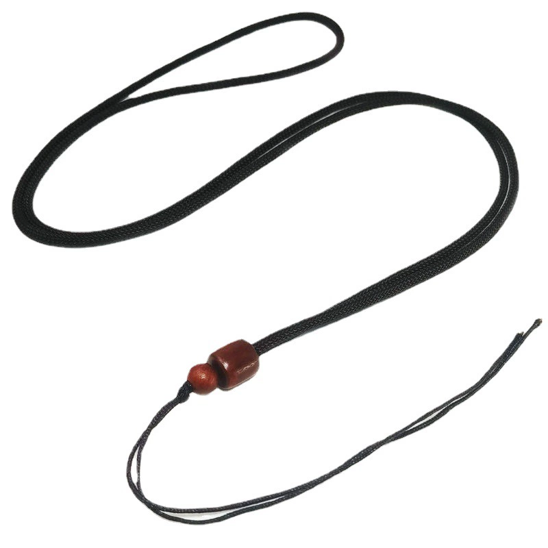 Necklace cord, pendant, emerald woven strap wax agate, sweater