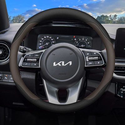 Steering wheel cover Running K5 Setus KX3 Lion - round-type-black-brown-genuine-leather-ultra-thin-model-other