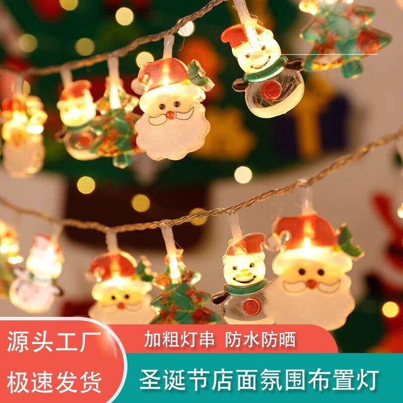 Led Christmas Snowman Small Colorful String Lights Party Scene Layout Atmosphere Lights Bedroom Girls Room Decoration