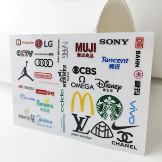 大牌LOGO镂空立体防水笔保温杯装饰贴纸UV转印贴水晶标定制卡通