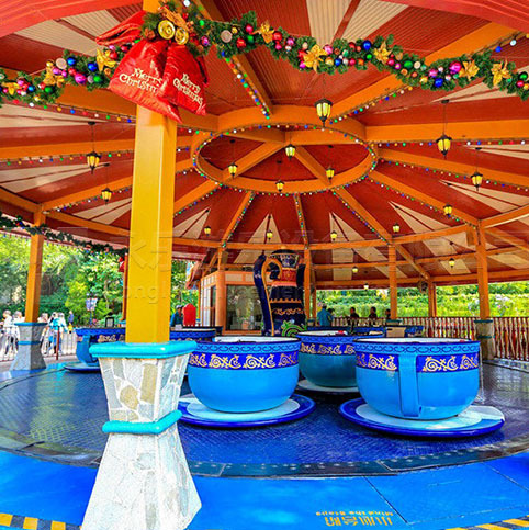 Yongle 36 asientos taza de café giratoria equipos de juegos para niños parque de atracciones al aire libre escénico taza giratoria fábrica de juegos