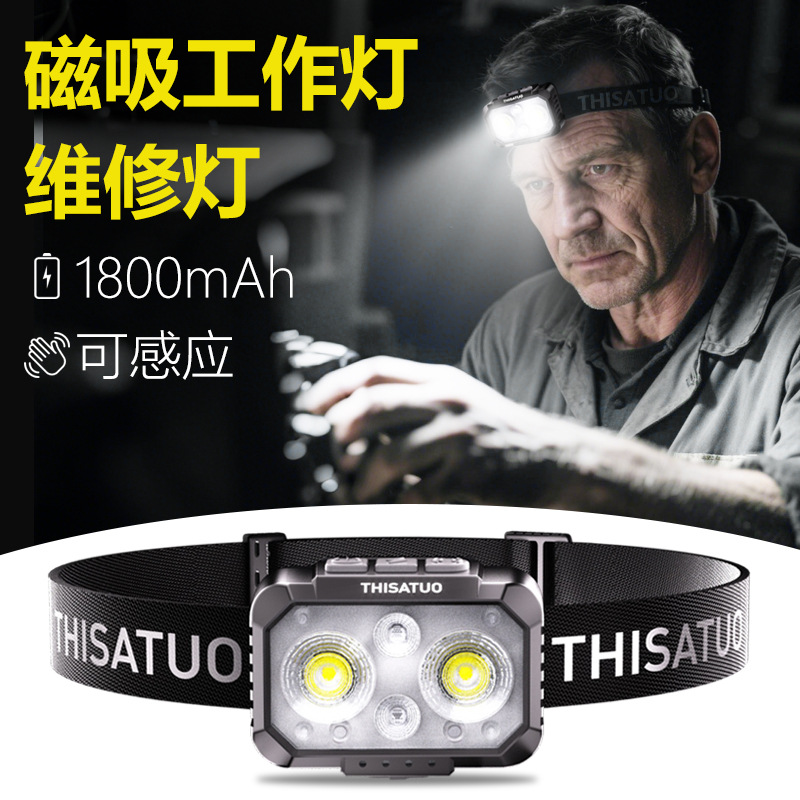 매우 밝고 강한 자기 작업 조명, 자동차 수리 및 유지 보수 조명, 강한 빛, 긴 배터리 수명, 자동차 수리, 실외 충전식 조명, 손전등