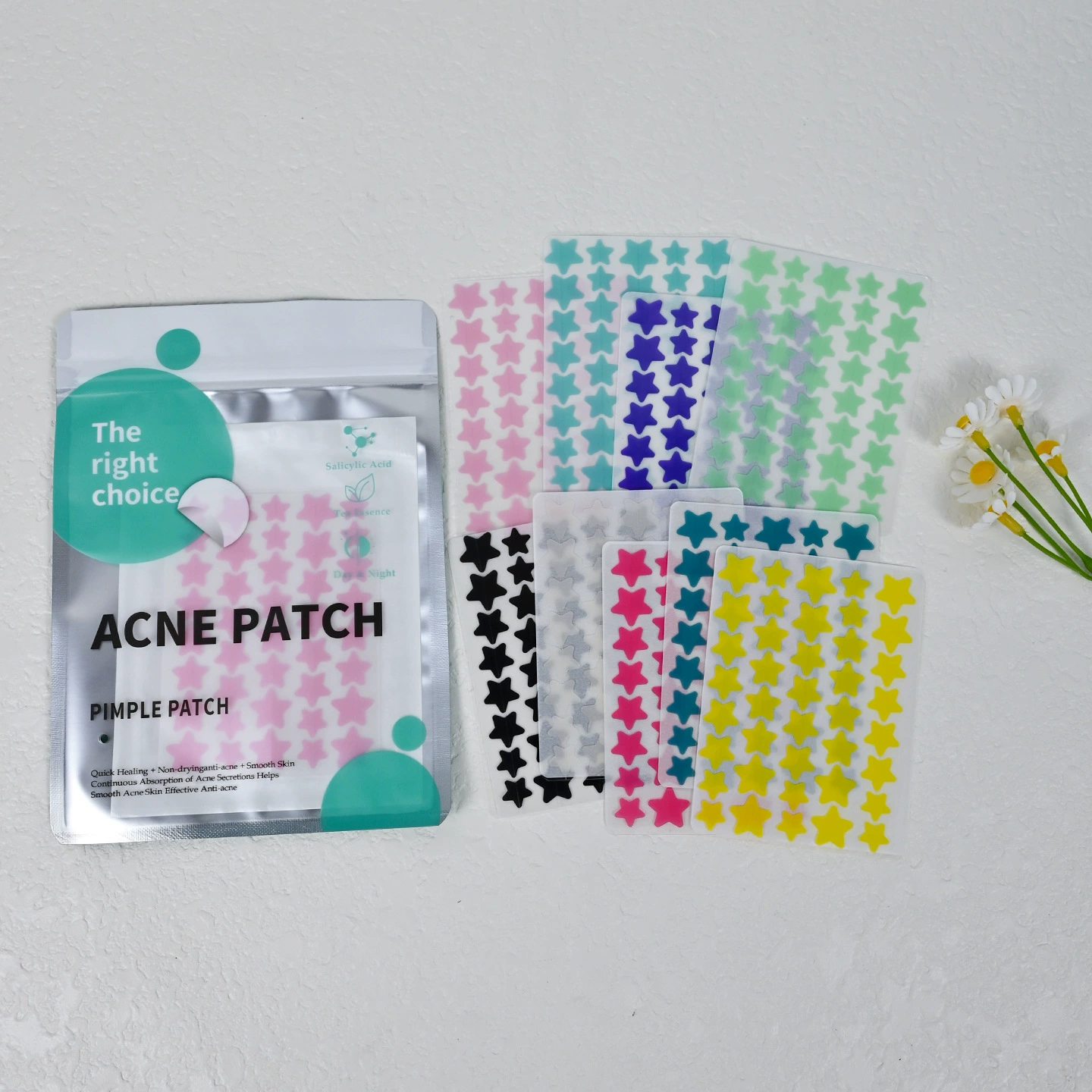 热销彩色星星痘痘贴水胶体隐形可上妆遮瑕净痘贴可爱去豆豆贴