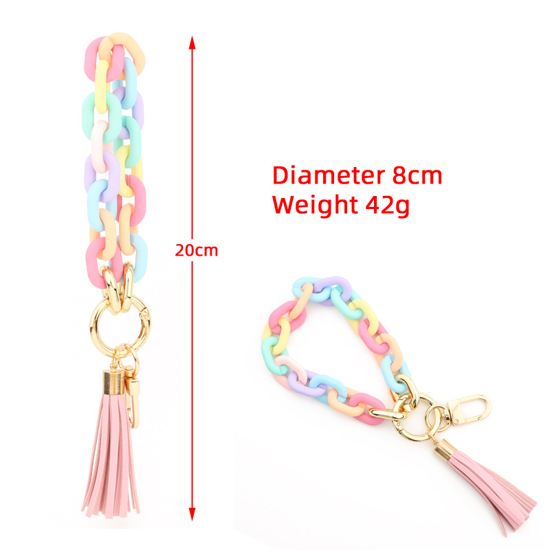 Acrylic Material Tassel Pattern Women'S Gender Fashion Style Fashion Tassel Arylic Women'S Bag Pendant Keychain