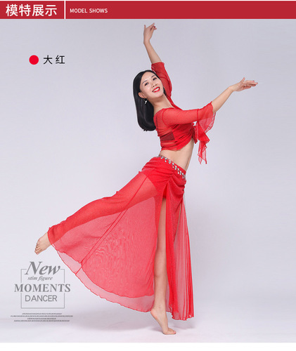 New summer belly dance tops plus size practice clothes suit oriental dance clothes performance clothes slimming