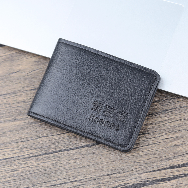 Licencia de conducir, estuche de cuero, paquete de tarjeta, licencia de conducir, billetera, licencia de conducir, libro de licencia de conducir, carcasa de certificado de vehículo de motor, posición de tarjeta múltiple para hombres y mujeres, letra pequeña