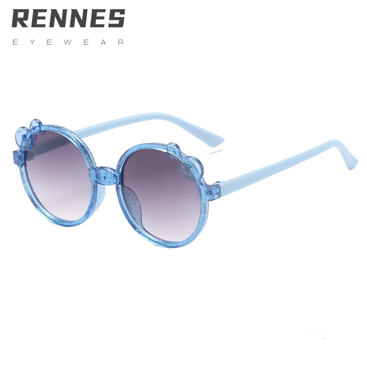 2022 nuevo marco redondo gafas de sol retro moda flor decorativa niños gafas de sol personalizado gafas de moda 6143