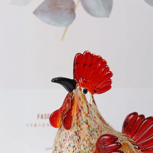 Zibo Boshan specialty glazed chicken ornaments handmade cock crafts home decorations Zodiac wholesale