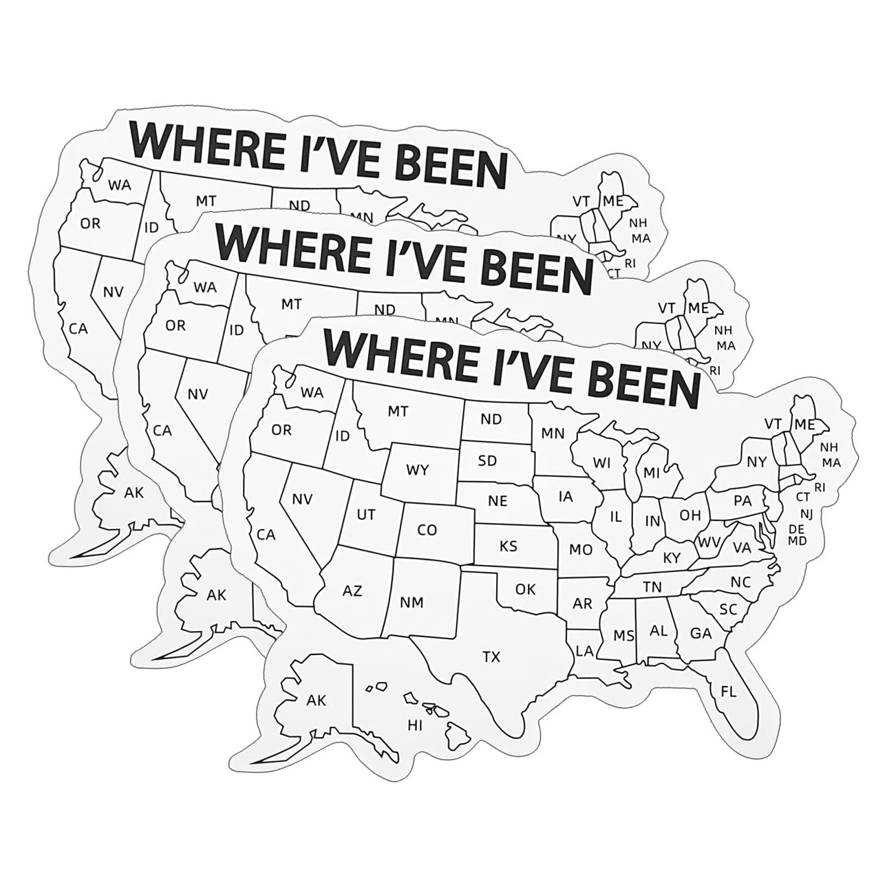 Lugares en los que he estado Mapa de los Estados Unidos Vinilo pegatinas coloreadas pegatinas impermeables rastreo diario de viaje