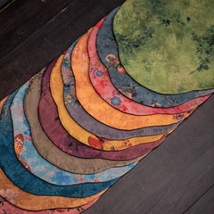 Heat Insulating Mat for Tea Set with Fragrant Cloud Silk and Large Rose Dried Flower, Modern Chinese Zen Style, Retro Tea Table with Dual-Sided Fabric Tablecloth