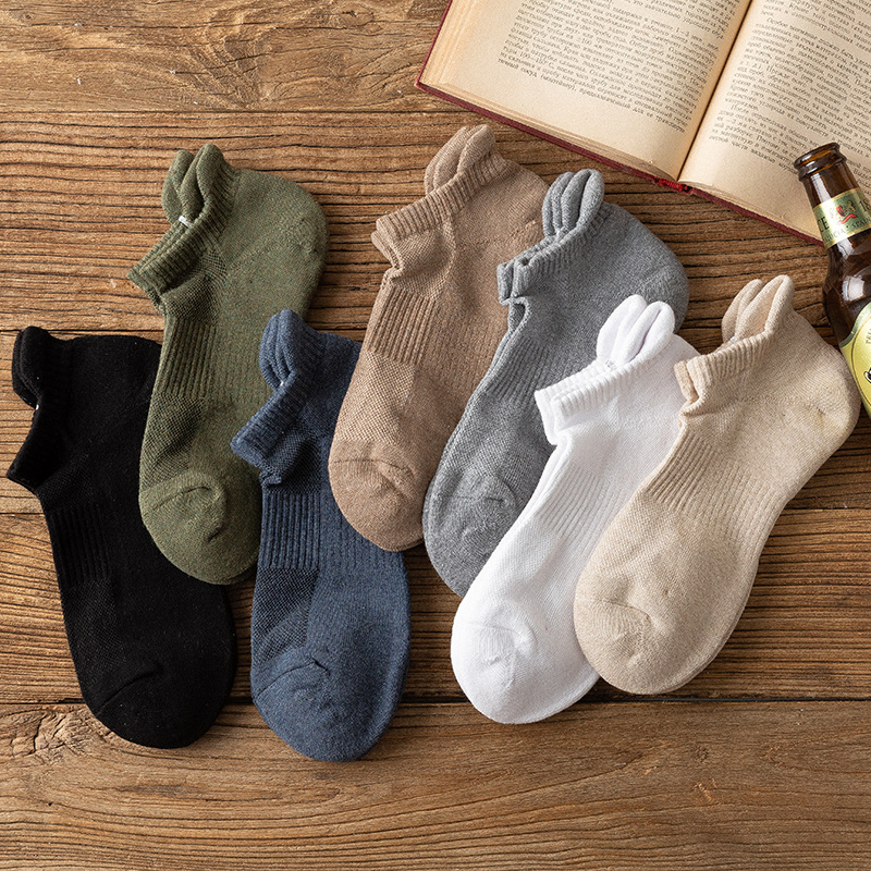 Men's socks spring and summer towel bottom boat socks socks thick sweat-absorbent sports outdoor hiking running terry socks Men's socks spring and summer towel bottom boat socks socks thick sweat-absorbent sports outdoor hiking running terry socks