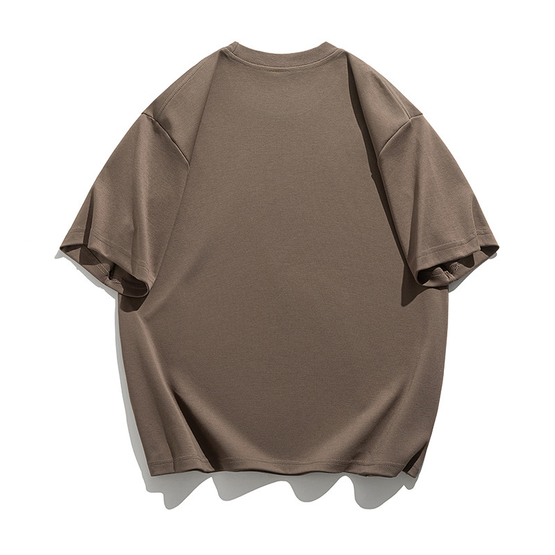 Free Shipping 2025 Short-Sleeved T-Shirt Summer New Trendy Brand Men's Japanese Style Retro Pure Color Pleated Loose 2025