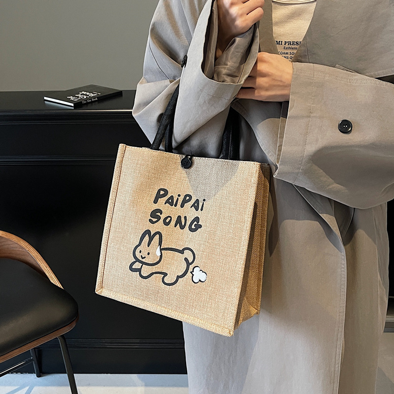 大容量のトートバッグのハンドバッグ麻布の新型の外出の漫画のキャンバスのカバンの女性のファッションの手提げ袋は郵送します。|undefined