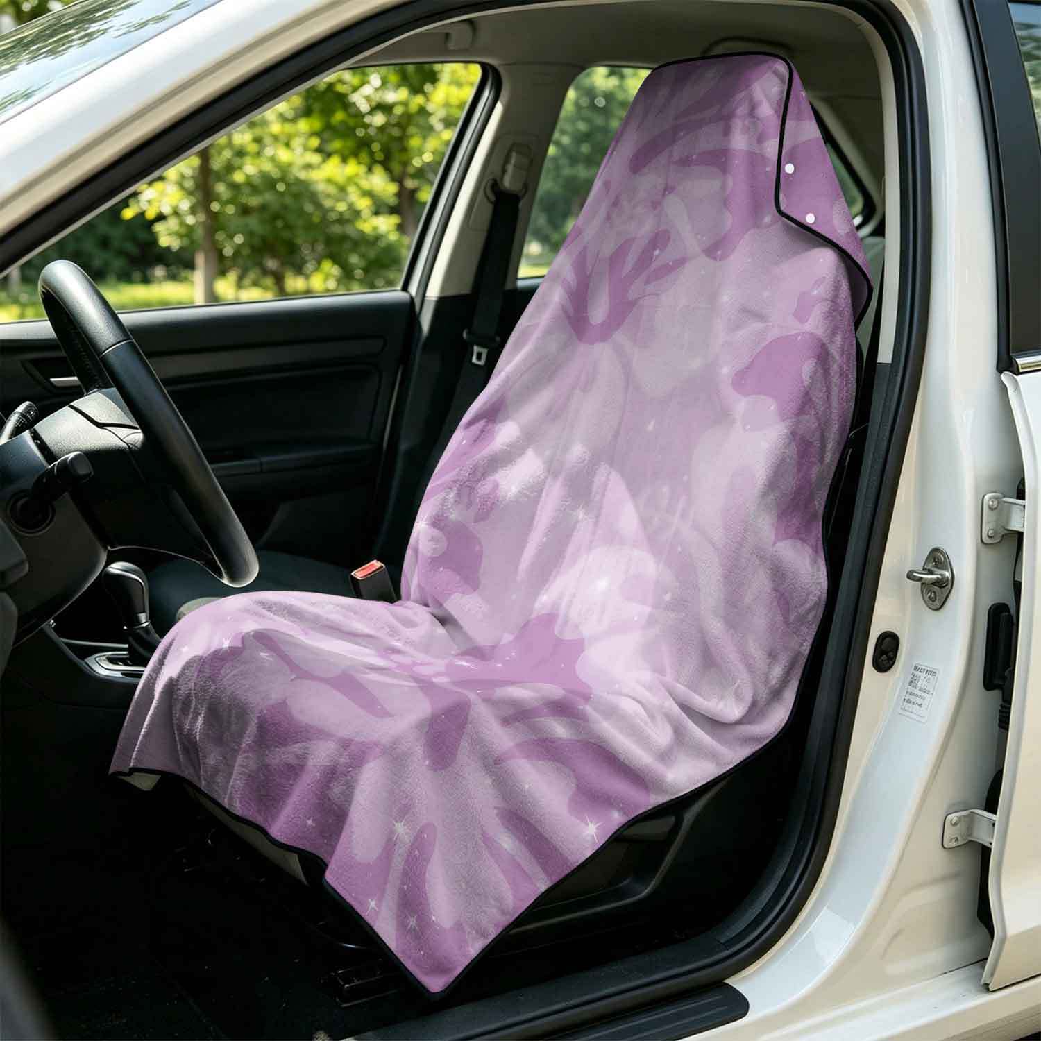 Printed bath towel and car seat cover 2-in-1, ultra-fine fiber outdoor beach and car dual-use universal seat cushion