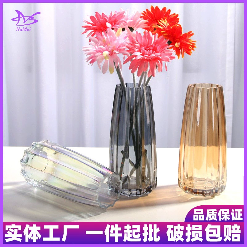 Скандинавский стиль ins красивая ваза стеклянная прозрачная вода культура вертикальный узор Т-Образная Трубка Цветочная композиция украшение для гостиной украшения