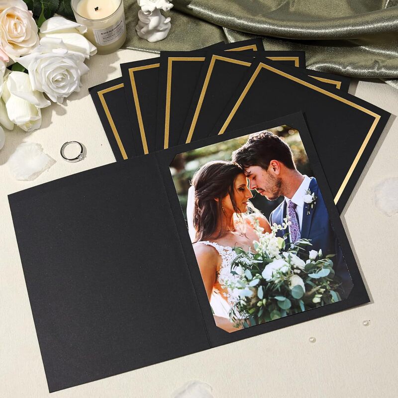 Amazon All Wood Pulp Black Cardboard Photo Frame Photo Folder Wedding Photo Invitation Party Photo Paper Clip Frame