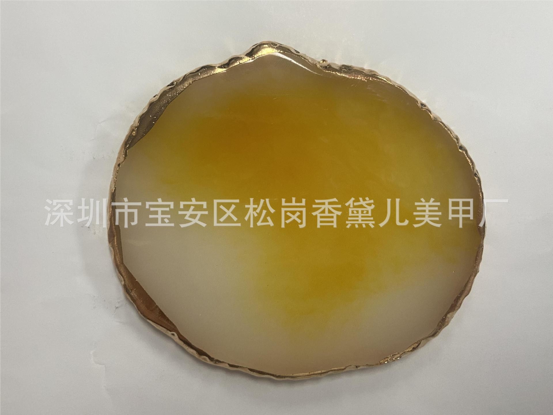 Arte de uñas paleta de cristal japonés ágata paleta de borde dorado cristal marbling pintado paleta de colores herramienta