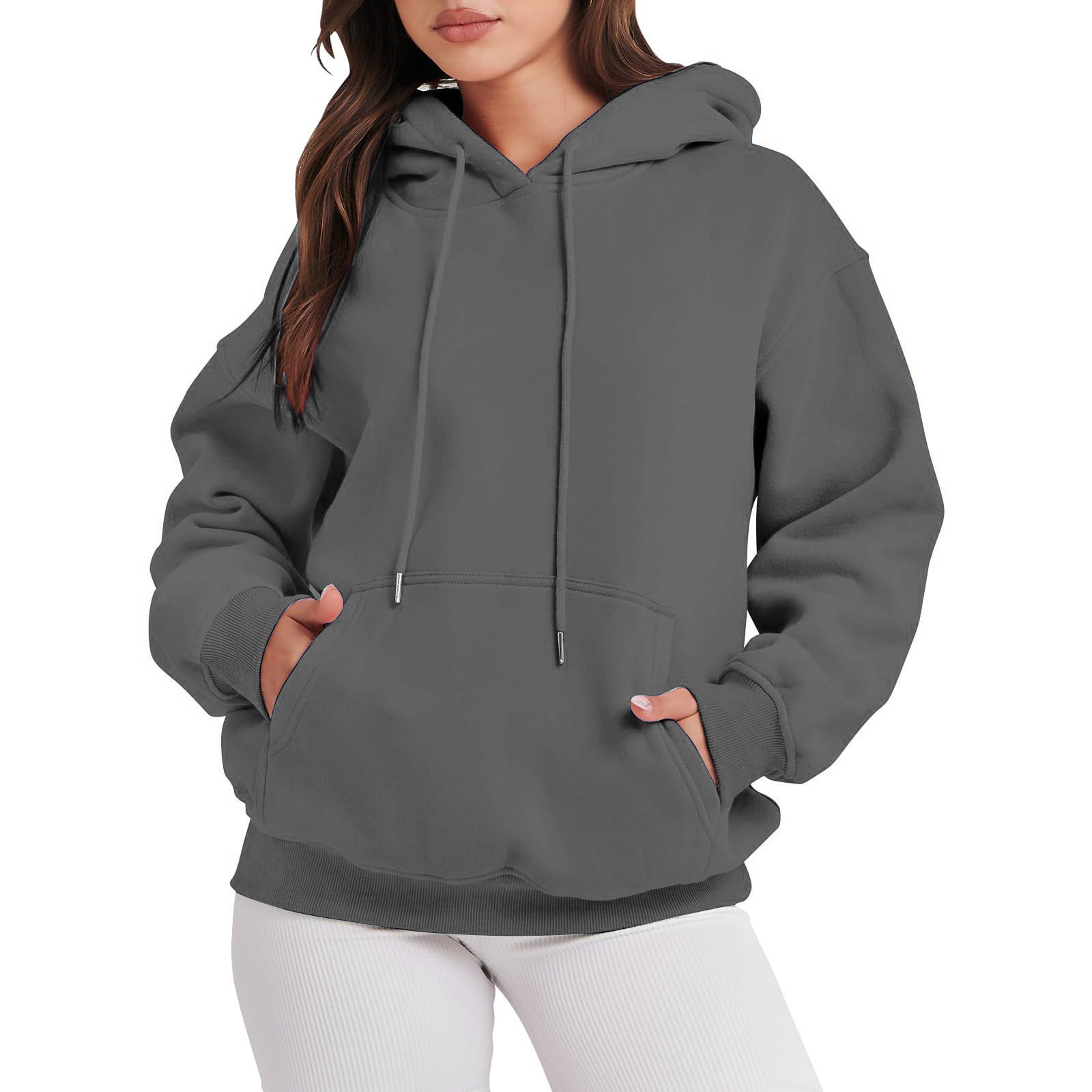 Women's Clothing Oversized Hoodie Sweatshirt - Plain Color Pullover (XS-4XL, 17 Trendy Colors)_ecoleips.com