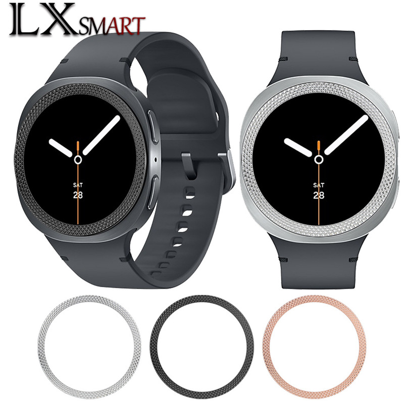 Suitable for Samsung Rhombus/Wave Pattern Bezel Galaxy Watch8/7/6 Metal Scale Protection Ring 43/47