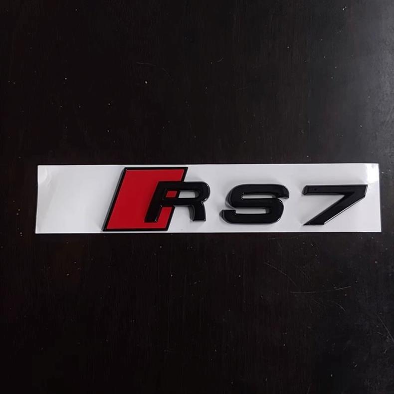 Audi RS7 car emblem, original A7 modified front grille, four-ring emblem, V8T side emblem, black rear tail emblem, car accessories