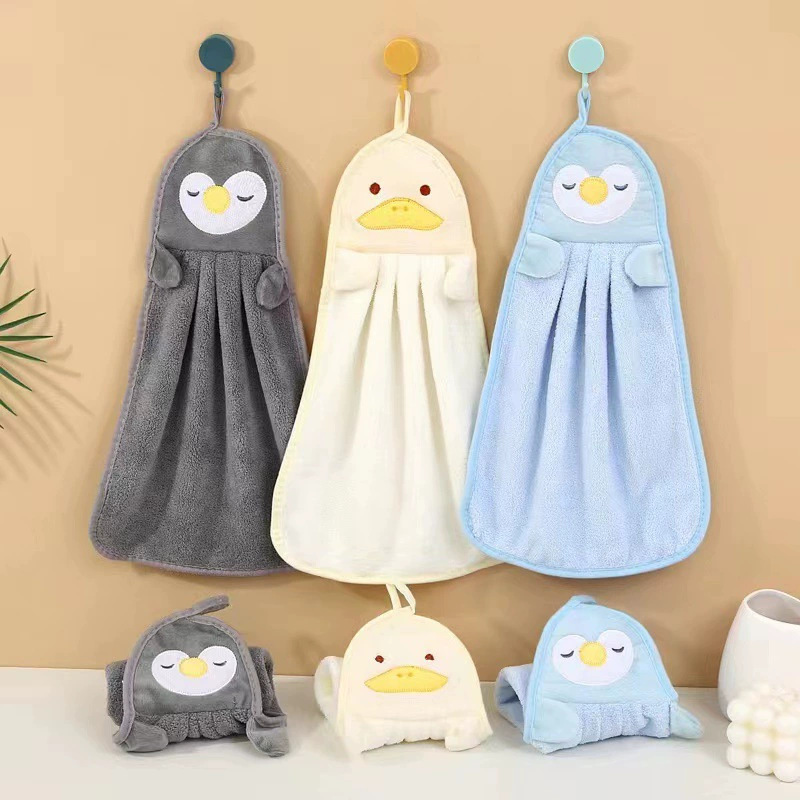 Hand towel hanging absorbent towel hand towel baby hand towel cute penguin duck yellow duck towel
