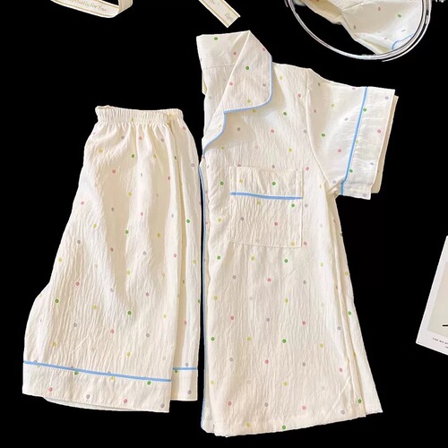 Soft and Cozy Children's Sleepwear Set for Girls: Short Sleeve Top and Shorts - 2025 New Summer Princess Style Sweet and Cute Home Clothing for Girls