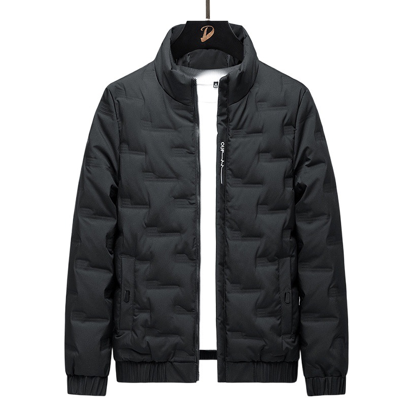 Chaqueta de plumón de otoño e invierno para hombre, talla extra grande, con cuello alto, plumón de pato blanco ligero, corte holgado, versátil, abrigo cálido para hombre, a la moda.