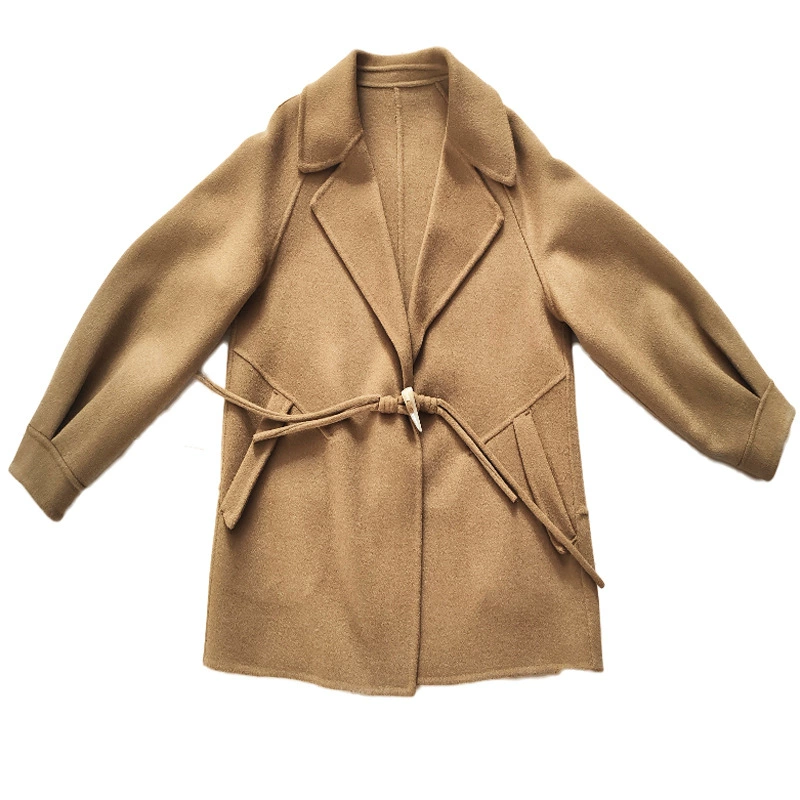 Double-sided woolen short elite elegant woolen coat, Chinese style, oversize