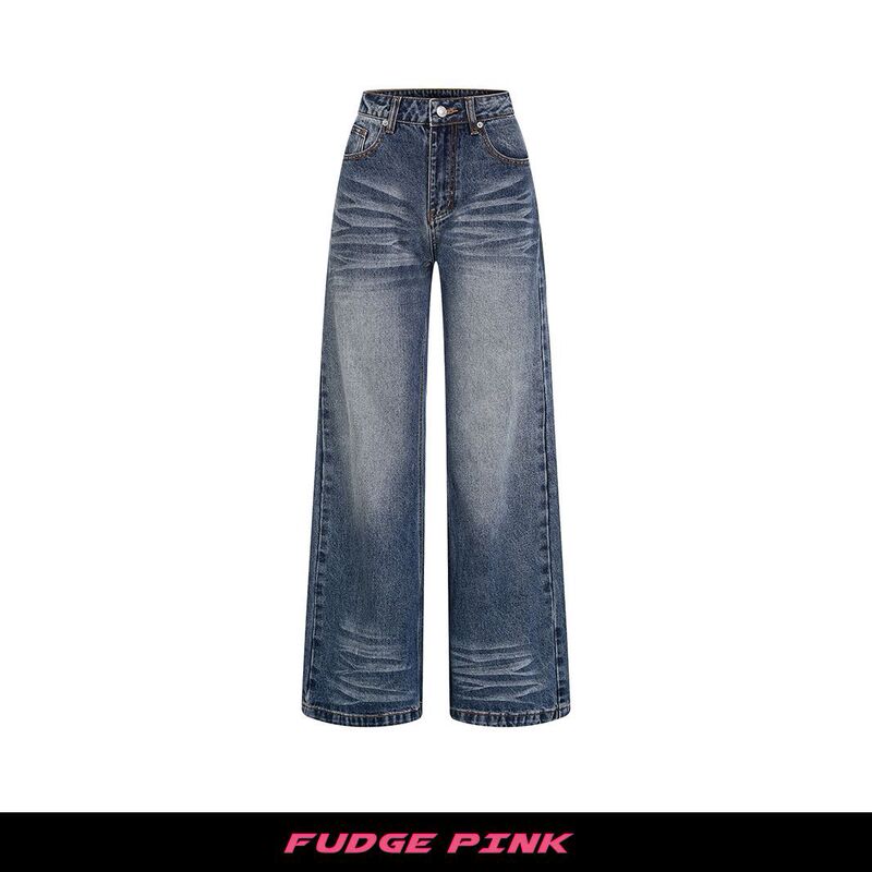 Fudge Pink 25秋季New美式复古简约百搭YKK拉链水洗牛仔长裤|undefined