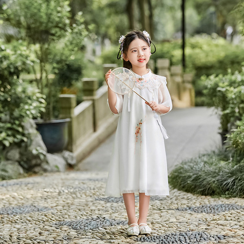Hanfu girl child ancient costume extremely fairy Hanfu little girl dress girl children's clothing wholesale ancient style performance costume for older children