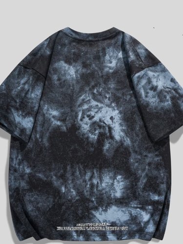 Men's Short Sleeve T-Shirt, Ins Trendy Brand, Western Hip-Hop Style, Versatile Crew Neck Top, Streetwear Base Shirt, Summer