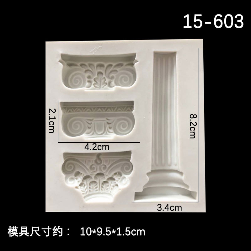 Bricolaje estilo europeo retro romano columna molde fondant cake decoración edificio retro columna chocolate epoxi molde