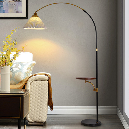 Nordic floor lamp light luxury living room sofa corner storage wireless charging fishing lamp retractable floor table lamp