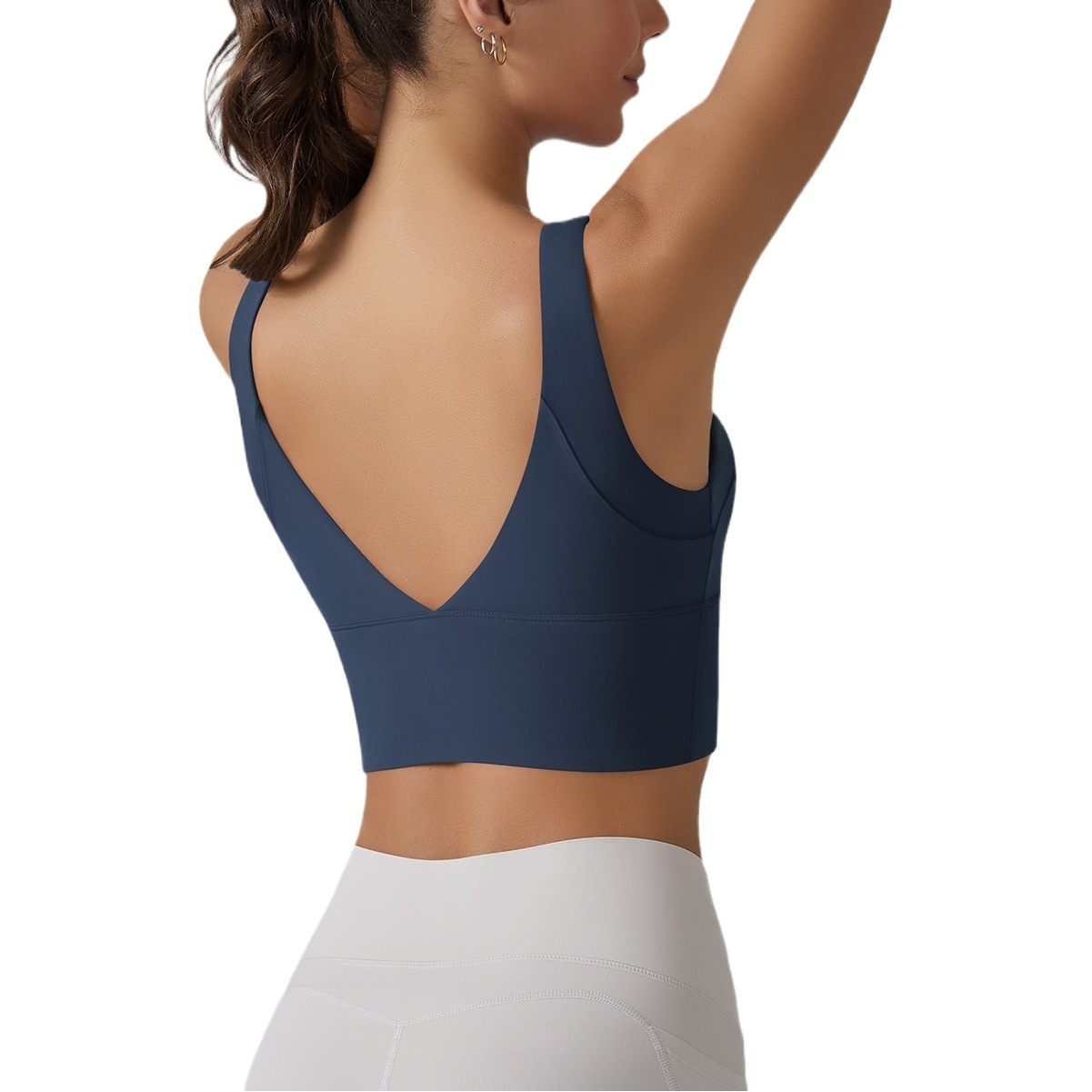 Transfronterizo europeo y americano en forma de V belleza espalda Nube sensación integrada Copa deportes ropa interior apretado alto elástico correr fitness yoga ropa sujetador