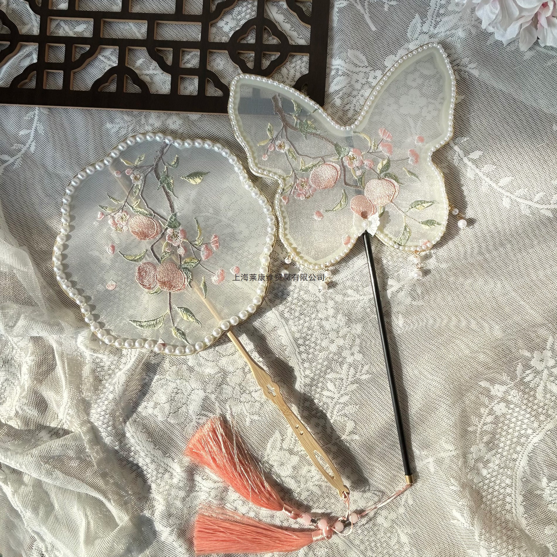 中国古风流苏团扇刺绣古典汉服舞蹈扇扇子简约现代演出伞拍照道具