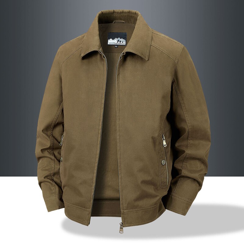 Spring and Autumn Men's Jackets, Pure Cotton, New Spring Men's Casual Lapel Tops, Middle-Aged Dad's Spring Jackets for Men Spring and Autumn Men's Jackets, Pure Cotton, New Spring Men's Casual Lapel Tops, Middle-Aged Dad's Spring Jackets for Men