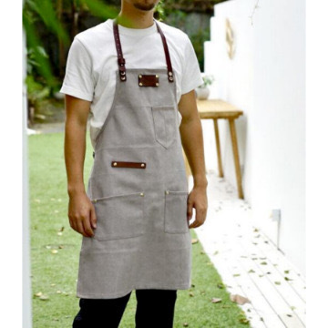 Denim canvas apron custom printed logo men's and women's floral painting barista milk tea shop work clothes cute day Denim canvas apron custom printed logo men's and women's floral painting barista milk tea shop work clothes cute day